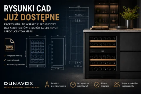 Rysunki CAD dostępne dla coraz większej liczby chłodziarek do wina Dunavox